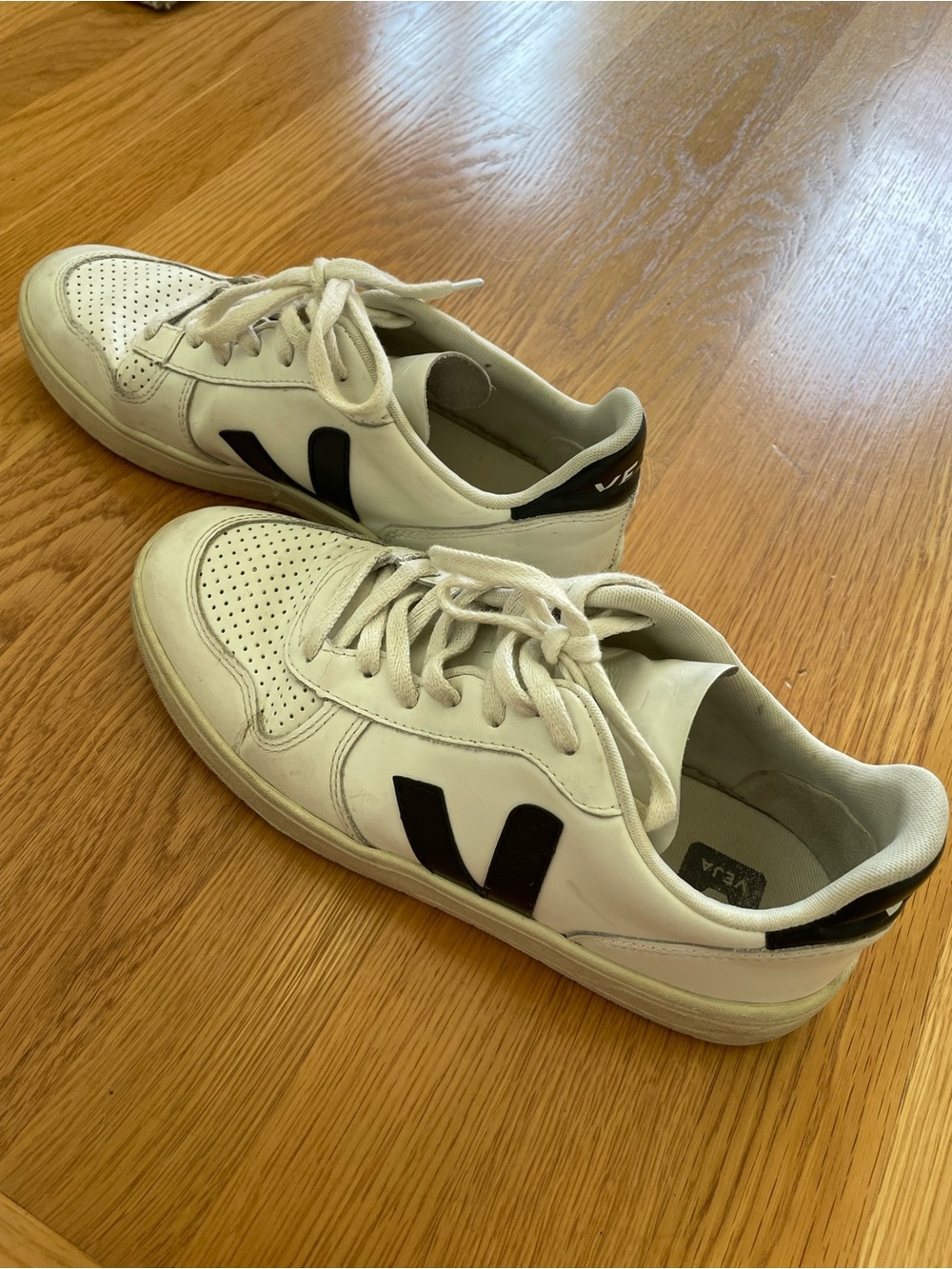 Veja White Sneakers with Black Accents